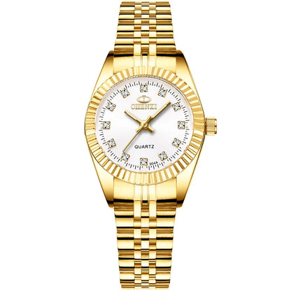 Brand Top Luxury Ladies Golden Watch for Women Clock Female Women'S Dress Rhinestone Quartz Waterproof Wristwatches