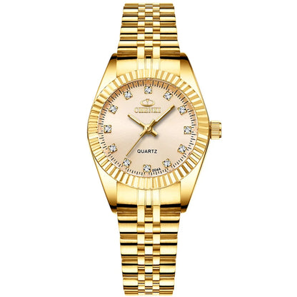 Brand Top Luxury Ladies Golden Watch for Women Clock Female Women'S Dress Rhinestone Quartz Waterproof Wristwatches