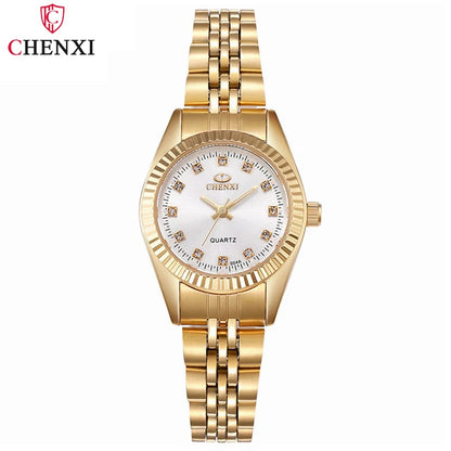 Brand Top Luxury Ladies Golden Watch for Women Clock Female Women'S Dress Rhinestone Quartz Waterproof Wristwatches