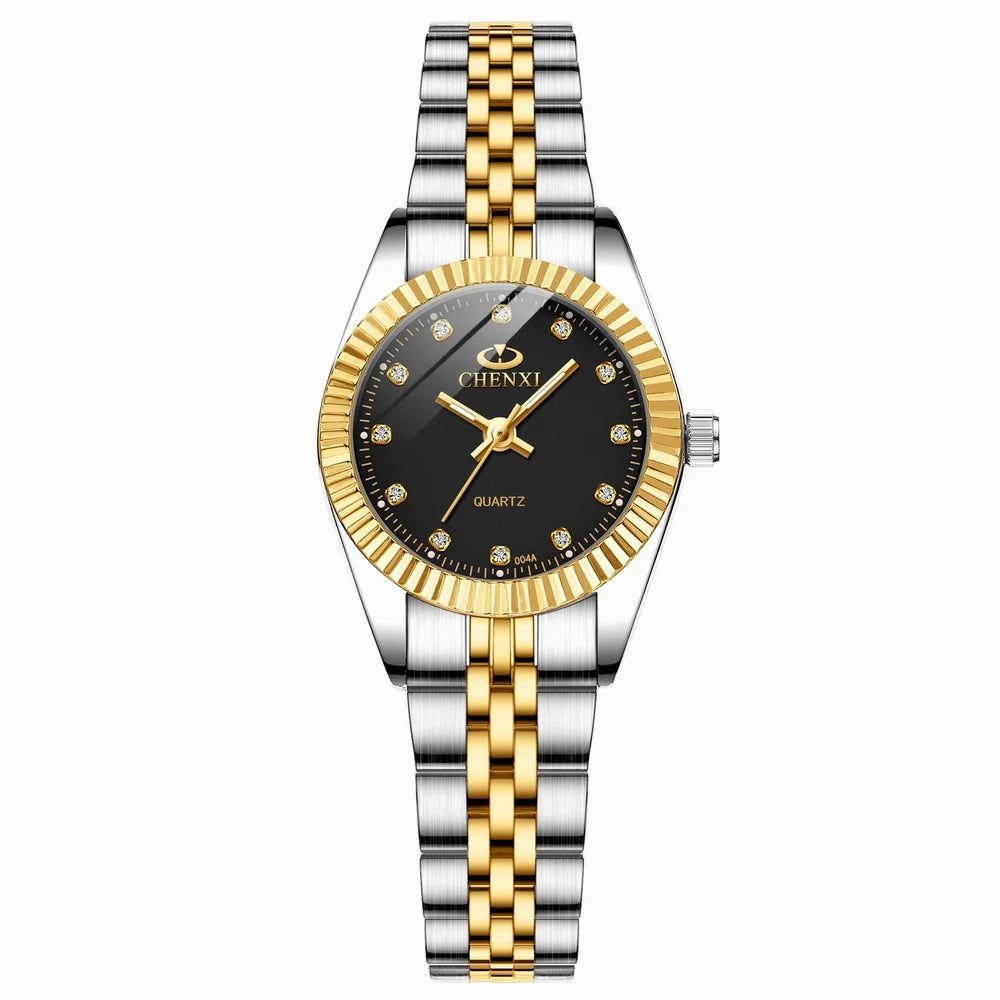 Brand Top Luxury Ladies Golden Watch for Women Clock Female Women'S Dress Rhinestone Quartz Waterproof Wristwatches