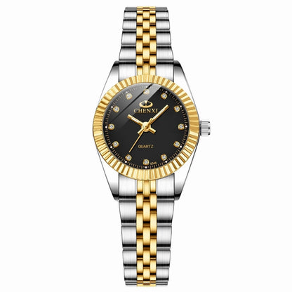 Brand Top Luxury Ladies Golden Watch for Women Clock Female Women'S Dress Rhinestone Quartz Waterproof Wristwatches