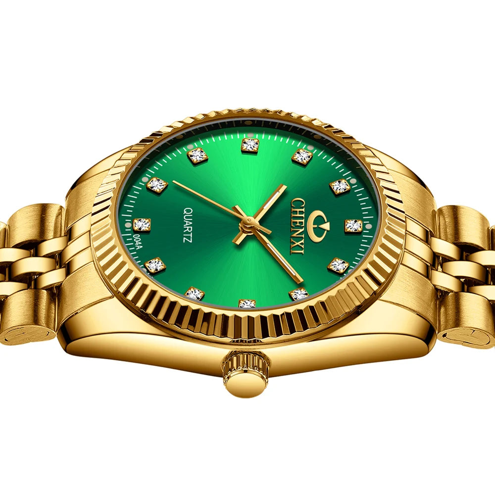 Brand Top Luxury Ladies Golden Watch for Women Clock Female Women'S Dress Rhinestone Quartz Waterproof Wristwatches