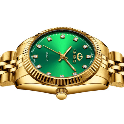 Brand Top Luxury Ladies Golden Watch for Women Clock Female Women'S Dress Rhinestone Quartz Waterproof Wristwatches