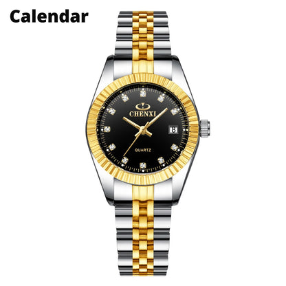 Brand Top Luxury Ladies Golden Watch for Women Clock Female Women'S Dress Rhinestone Quartz Waterproof Wristwatches